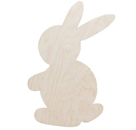 6-Pack Bunny Rabbits Easter with or without Holes Unfinished Wood Cutout DIY Crafts Door Hanger Ready to Paint Cut Out Birch Plywood All Sizes Texan Wood Crafts
