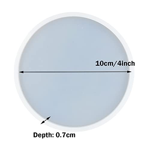 5Pcs Round Shape Epoxy Mold DIY Resin Casting Round Base Coaster Silicone Mold, Medium Size 4 inch QTTLLI