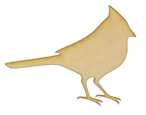 Unfinished Cardinal Wood Cut Out Available in a Variety of Sizes and Thicknesses (1/8” Thickness, Small 5" x 4" (Sold in a Package of 10)) - WoodArtSupply