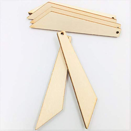 NUO RUI Unfinished Wood Long Tapered Shape Earring Blanks Laser Cut Wooden Jewelry Accessories 25 Pieces NUO RUI