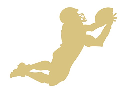 Football Player Cutout Unfinished Wood Sports Kids Room Football Decor Birthday Party Door Hanger MDF Shape Canvas Style 1 (12") Diverse Woodworking