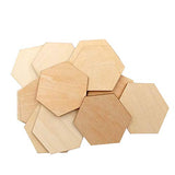 EXCEART 50Pcs 50MM Wooden Pieces Hexagon Wood Shape Unfinished Hexagon Cutout Shapes DIY Craft Project Ornaments Decorations EXCEART
