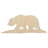 California Flag Bear Solid Unfinished Wood Shape Piece Cutout for DIY Craft Projects - 1/4 Inch Thick - 6.25 Inch Size Sniggle Sloth