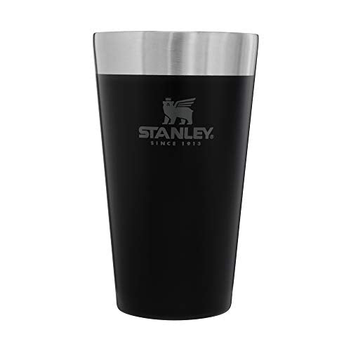 STANLEY Adventure Inulsated Stacking Beer Pint Glass, 16oz Stainless Steel Double Wall Rugged Metal Drinking Tumbler (Matte Black) - WoodArtSupply