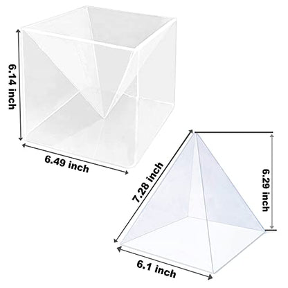 ResinWorld Rune Set Mold for Resin + 2Pcs Inner Pyramid Silicone Molds with 1Pcs Plastic Frame - WoodArtSupply