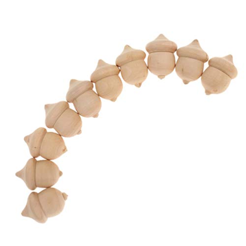 Healifty 20pcs Acorn Charms Unfinished Acorn Wooden Acorn Craft Wood Doll Bodies DIY Acorn Crafts DIY Crafts Real Driftwood Sensory Wooden peg Healifty