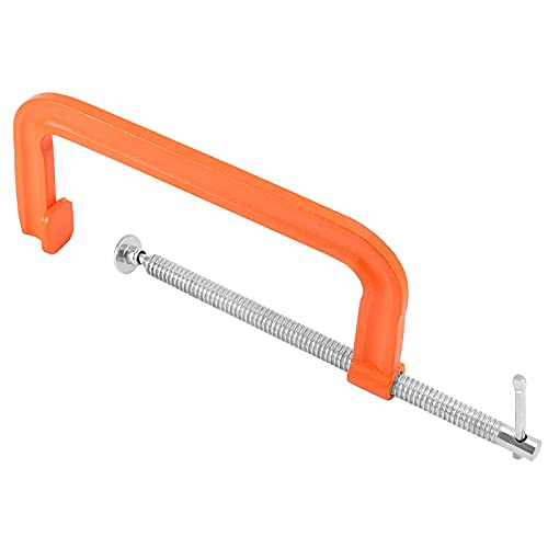 MAHIONG 2 PCS 8 Inch C Clamp Set, Orange Heavy Duty Malleable Iron G-Clamp with 8 Inch Jaw Opening, Throat Depth 3-3/8 Inch, C Clamps for MAHIONG