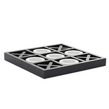 Deco 79 Wood Tic Tac Toe Game Set with White Os, 14" x 14" x 2", Black Deco 79