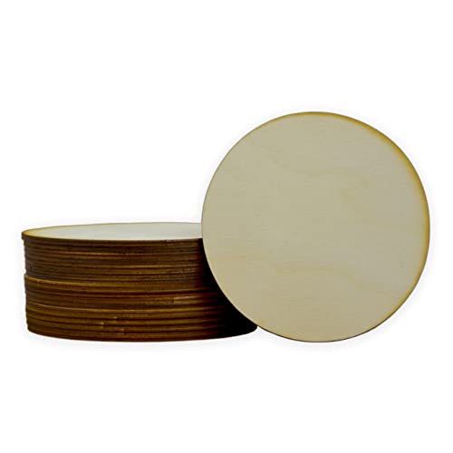 Unfinished Circle Wood Cutout Available in a Variety of Sizes and Thicknesses (1/4" Thick, 1 Inch (Package of 40)) - WoodArtSupply