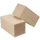 KEILEOHO 4 Pack 6 x 3 x 3 Inches Basswood Carving Blocks, Unfinished Whittling Blocks, Soft Wood Blocks, Kiln Dried Wood Carving Kit for Beginners, KEILEOHO