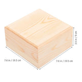 Unomor Unfinished Wooden Box with Lid Small Wood Boxes 19.5cm Natural Pine Wooden Case Rustic Trinket Box Gift Boxes Memory Keepsake Box Jewelry Unomor