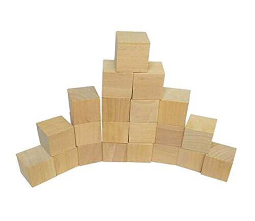 30PCS Unfinished Wooden Blocks Blank Wooden Cubes Square for Crafts and Carving Plain Blank Natural Wood Blocks Puzzle Making Crafts and DIY Projects - WoodArtSupply