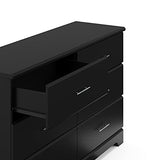 Storkcraft Brookside 6 Drawer Double Dresser (Black) – GREENGUARD Gold Certified, For Nursery, Kids Organizer, Chest of Drawers Stork Craft