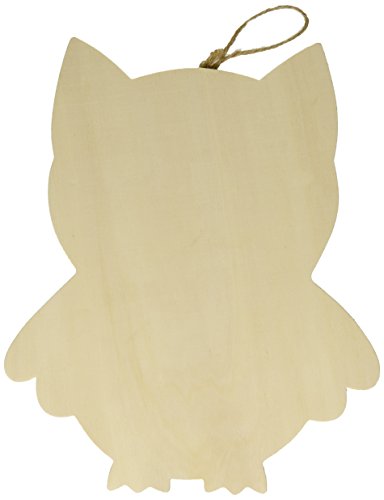CRAFTWOOD 9190-9301 Wood Plaque W.Hanger Owl, Natural Darice