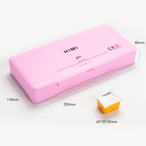 HIMI Gouache Paints Set, 18 Colors, 30g, jelly gouache paint set, Non Toxic Paint for Canvas and Paper, Art Supplies for Professionals, and More HIMI