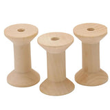 LALAFINA 60 Pcs Sewing Project Kits Unfinished Bobbin Wooden Spools for Crafts Wooden Bobbins Weaving Bobbins Wood Spools Yarn Kit Embroidery Kit LALAFINA