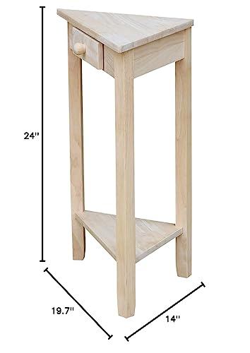 International Concepts Corner Accent Table, Unfinished - WoodArtSupply