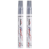 Permanent Paint Pens Silver Markers - 2 Pack Metallic Oil Based Paint Markers, Medium Tip, Quick Drying and Waterproof Marker Pen for Metal, Rock Overseas