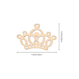 Amosfun 50PCS Wooden Pieces Crown Shape Wooden Pieces Hollow Out Wood Cutouts DIY Art Craft Embellishments Ornaments Amosfun