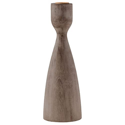 Wood Turned Candle Holder Large Gray - WoodArtSupply