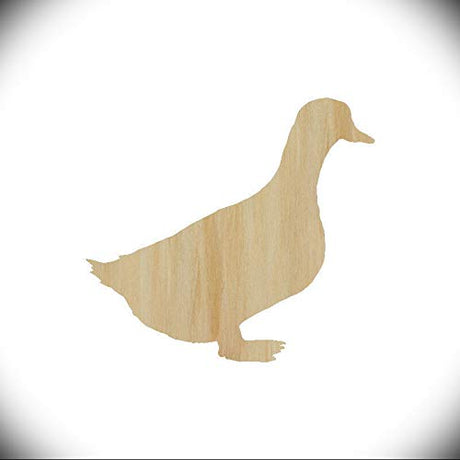 Duck Laser Unfinished Cut Out Wood Shape Craft Supply Wood Craft Pekin Duck Cutout 1/4 Inch Thickness, Size 5" Ornament for DIY Craft Projects Rubstamper