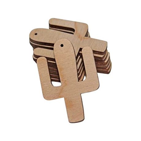 ALL SIZES BULK (12pc to 100pc) Unfinished Wood Wooden Laser Solid Cactus Dangle Earring Jewelry Blanks Charms Shape Crafts Made in Texas Texan Wood Crafts