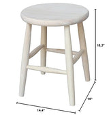 International Concepts 18-Inch Scooped Seat Stool, Unfinished IC International Concepts