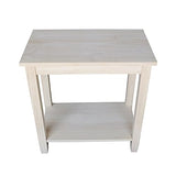 IC International Concepts Solano Accent Table, 24 in W x 14 in D x 25 in H, Unfinished IC International Concepts