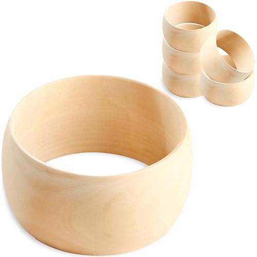 Unfinished Wooden Bracelet Set - 2.95 Inch Diameter, 6 Natural Wood Bangles - DIY Craft Woodwork - Wooden Rings for Crafts for Handmade Home Decor - WoodArtSupply