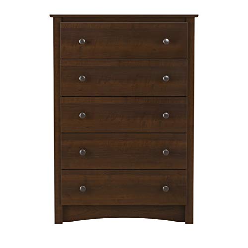 Prepac Fremont Superior 5-Drawer Chest for Bedroom - Spacious and Stylish Chest of Drawers, Measuring 16"D x 31.5"W x 45.25"H, In Espresso Finish Prepac