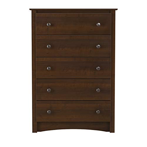 Prepac Fremont Superior 5-Drawer Chest for Bedroom - Spacious and Stylish Chest of Drawers, Measuring 16"D x 31.5"W x 45.25"H, In Espresso Finish - WoodArtSupply