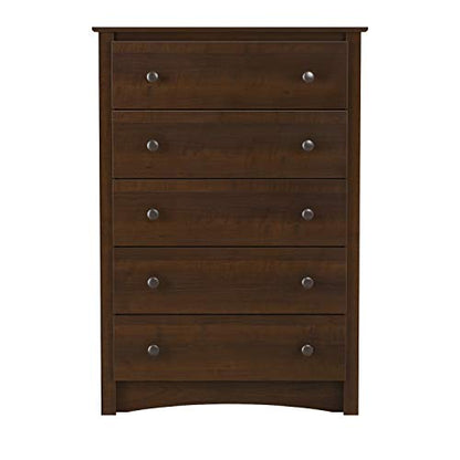 Prepac Fremont Superior 5-Drawer Chest for Bedroom - Spacious and Stylish Chest of Drawers, Measuring 16"D x 31.5"W x 45.25"H, In Espresso Finish