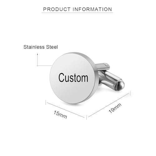 Personalized Cufflinks Men with Custom Wood Box Cuff Links Groomsmen Dad Wedding Gift Cring Coco