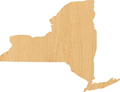 3 Pcs New York Supply 3" Wooden Shape Ornaments Unique Unpainted Smooth Surface Unfinished Laser Cutout Wood Sheets Boards for Crafts 1/8 Inch Thick