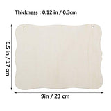 JANOU 3pcs Unfinished Wood Sign Blank Hanging Wooden Plaque DIY Craft Project Wood Sign with Rope Door Wall Art Decorative, Style 3, 9x6.5'' JANOU