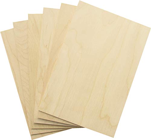 WOOCHE 3mm 1/8" x 8" x 12" Baltic Birch Plywood, 6 Pcs Craft Wood Sheets with Grade B/BB Veneer, Perfect for DIY Projects, Laser Cutting & Engraving, Woodburining, Painting and Drawing