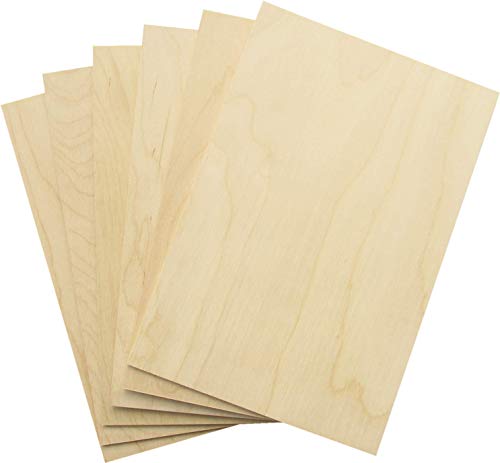 WOOCHE 3mm 1/8" x 8" x 12" Baltic Birch Plywood, 6 Pcs Craft Wood Sheets with Grade B/BB Veneer, Perfect for DIY Projects, Laser Cutting & Engraving, - WoodArtSupply