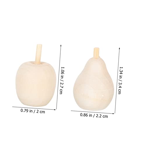 Kisangel 160 pcs Wooden Fruit Ornaments Simulation pear Model Lifelike Mini Pears unpainted Wooden Pears Kids Unfinished Fruit DIY Fruit Mushroom Kisangel
