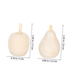 Kisangel 160 pcs Wooden Fruit Ornaments Simulation pear Model Lifelike Mini Pears unpainted Wooden Pears Kids Unfinished Fruit DIY Fruit Mushroom Kisangel