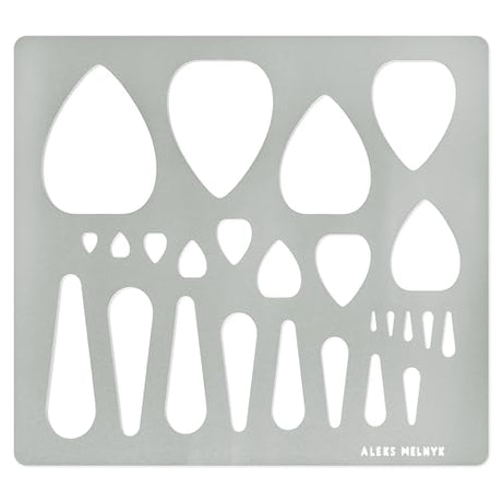 Aleks Melnyk #205 Metal Stencil for Jewelry, Shape Earring Teardrops Cutouts Stencil, Lapidary Template for Cabochons, Tear Drop, Jewelry making - WoodArtSupply