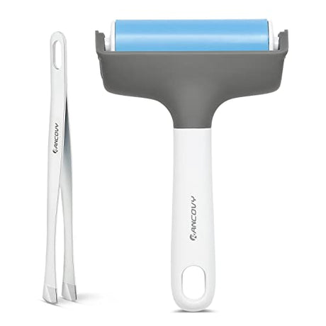 RANCOVY Brayer Roller & Mat Remover Tool Tweezers Set for Cricut/Silhouette/Brother and T-Shirts Heat Transfer Projects Printing Making RANCOVY