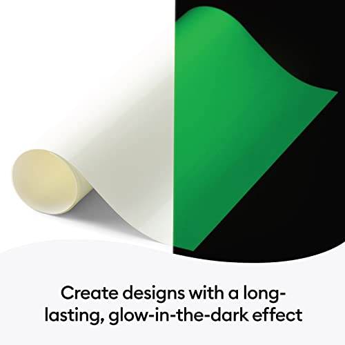 Cricut Iron On Glow in The Dark Vinyl, Strong & Durable Adhesive Vinyl, Easy to Weed & Apply, Perfect for Making Costumes & Designing Cool T-Shirts, - WoodArtSupply