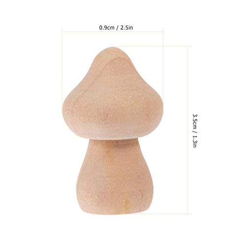 Healifty 50 Pcs Woody Mushroom Unfinished Plain Wooden Peg Doll Wooden People Figures Gifts Wooden Mushroom Head Mini Mushrooms Figures Wooden Healifty