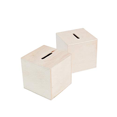 DIY Unfinished Wood Block Bank - Makes 12 - Crafts for Kids and Fun Home Activities Fun Express