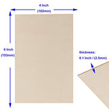 KOHAND 100 PCS 6 x 4 Inch Wooden Sheets, Unfinished Rectangle Wood Pieces, Blank Wooden Cutouts for Crafts DIY Arts KOHAND