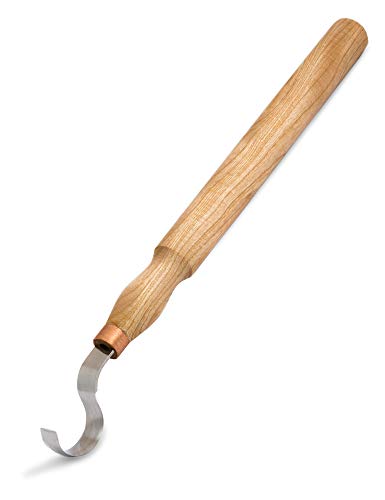BeaverCraft Hook Knife Wood Carving SK2 Long Knives Spoon Carving Tools 1.2'' Long Handle 12'' Spoon Knife Wood Carving Tools Bowl Kuksa Carving Tool BeaverCraft