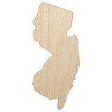 New Jersey State Silhouette Unfinished Wood Shape Piece Cutout for DIY Craft Projects - 1/8 Inch Thick - 6.25 Inch Size Sniggle Sloth