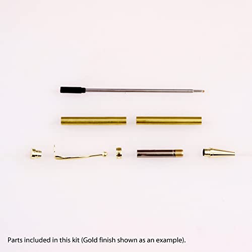 Legacy Woodturning, Fancy Pen Kit - Variety, 10 Pack, Includes 2 Gold, 2 Gun Metal, 1 each of Satin Gold, Satin Silver, Silver, Black Chrome, Chrome, - WoodArtSupply