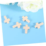 Tofficu 100pcs Unfinished Wooden Crosses Wood Cross Charms Unfinished Wood Cross Mini Wooden Crosses Wood Easter Cutouts Blank Wood Cutouts Cross Tofficu
