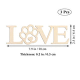 3pcs Love Paw Wood Sign Blank Wooden Dog Cat Paw Plaque Unfinished Wood DIY Crafts Cutouts Ornaments for Puppy Pet House Door Wall Decorative Creaides